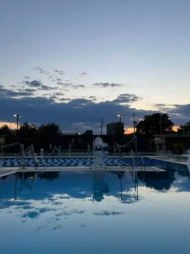 Still waters mirror the twilight sky.